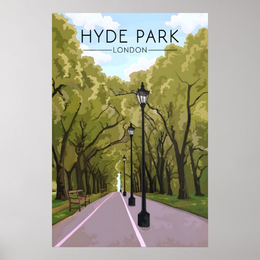 Hyde Park Londen Reisposter Poster (Voorkant)
