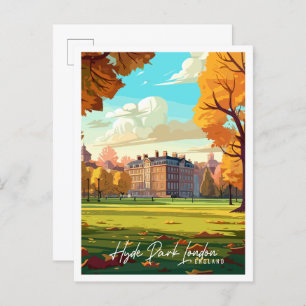 Hyde Park London vintage reisillustratie Briefkaart