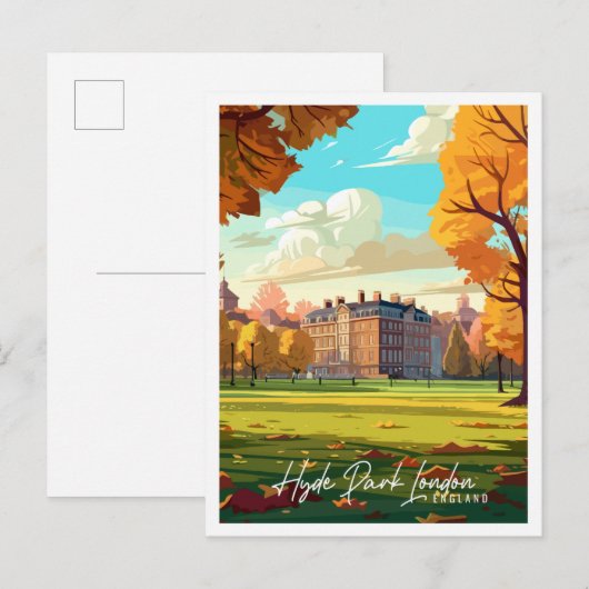Hyde Park London vintage reisillustratie Briefkaart (Voorkant / Achterkant)