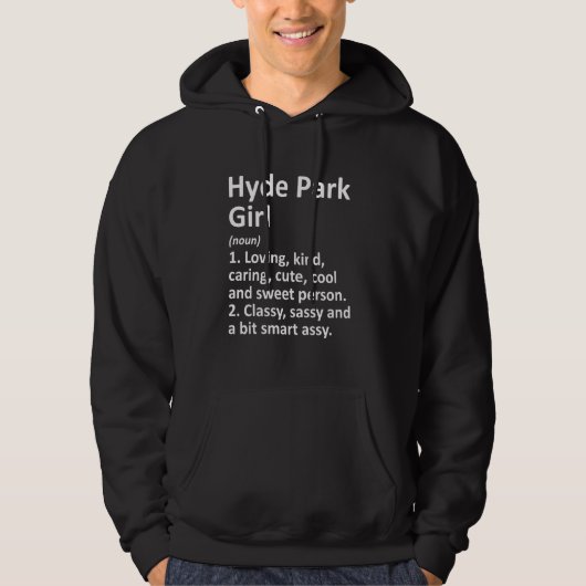 Hyde Park Meisje Ut Utah Grappige Stad Home Roots Hoodie (Voorkant)