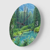 Hyder Alaska Schilderachtig Forest & Lake Clock Grote Klok (Hoek)