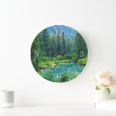 Hyder Alaska Schilderachtig Forest & Lake Clock Grote Klok (Huis)