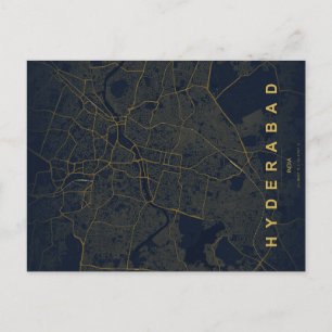 Hyderabad India Stadskaart Minimalistisch Ontwerp Briefkaart