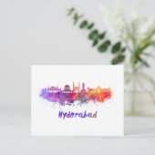 Hyderabad skyline in waterverf briefkaart (Staand voorkant)