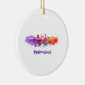 Hyderabad skyline in waterverf keramisch ornament (Rechts)