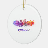 Hyderabad skyline in waterverf keramisch ornament (Links)