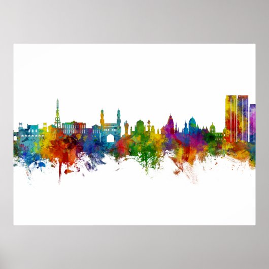 Hyderabad Skyline India Poster (Voorkant)