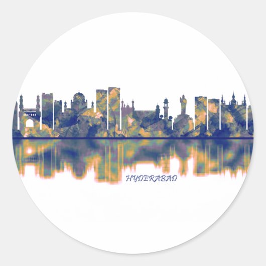 Hyderabad Skyline Ronde Sticker (Voorkant)