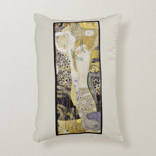 Hydra (alias Water Serpents I) van Gustav Klimt Accent Kussen (Voorkant(Verticaal))