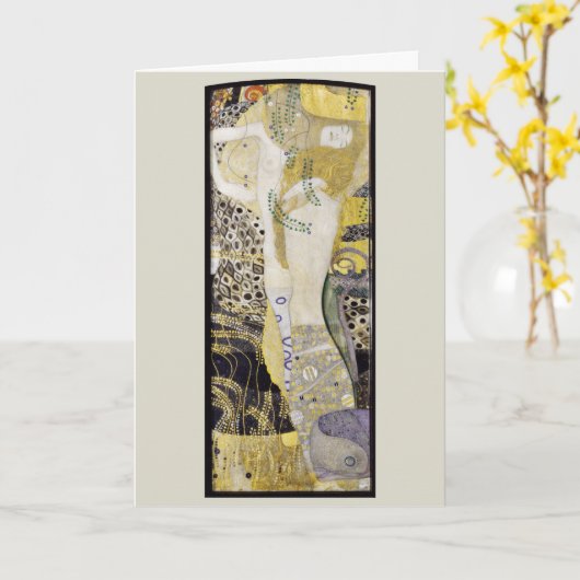 Hydra (alias Water Serpents I) van Gustav Klimt Kaart (Gele Bloem)