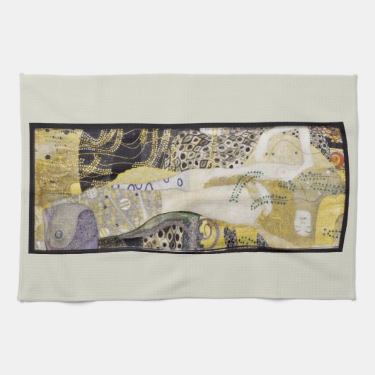 Hydra (alias Water Serpents I) van Gustav Klimt Theedoek (Horizontaal)