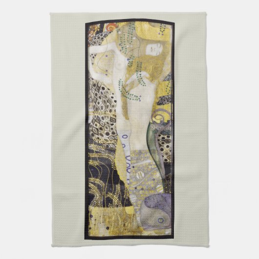 Hydra (alias Water Serpents I) van Gustav Klimt Theedoek (Verticaal)