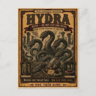Hydra, antiek circusunmonster briefkaart