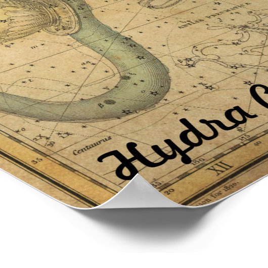 Hydra Constellation Star Map Astronomie Poster (Hoek)