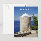Hydra eiland windmolen uitzicht ansichtkaart briefkaart (Voorkant / Achterkant)