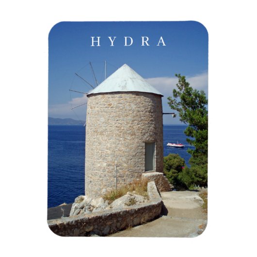 Hydra eiland windmolen uitzicht koelkastmagneet magneet (Verticaal)