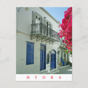Hydra eilandhuis uitzicht briefkaart