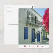 Hydra eilandhuis uitzicht briefkaart (Voorkant / Achterkant)