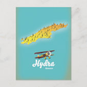 Hydra greece retro map briefkaart (Voorkant)