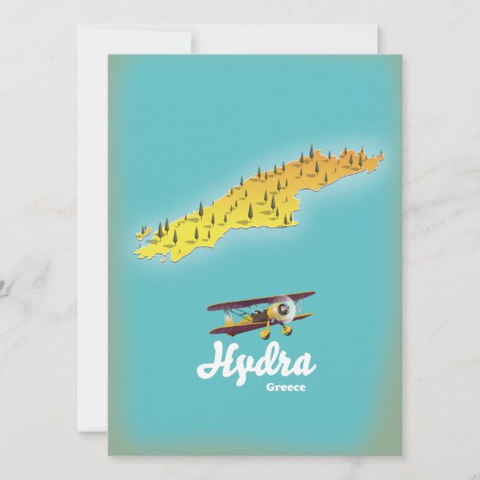 Hydra Griekenland retro kaart (Voorkant)