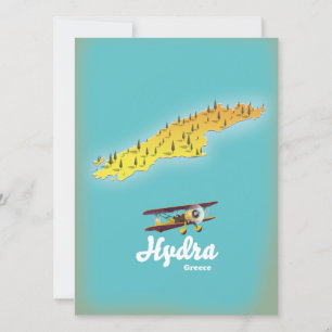 Hydra Griekenland retro kaart