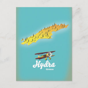 Hydra Griekenland retro kaart