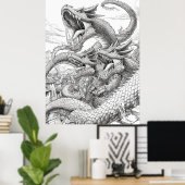 Hydra kleurboek pagina - Giant Snake Creature Poster (Thuiskantoor)