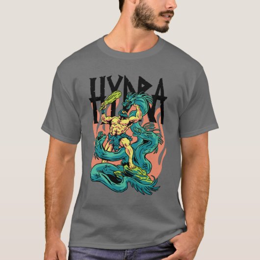 Hydra Monster Mythical Griekenland T-shirt (Voorkant)