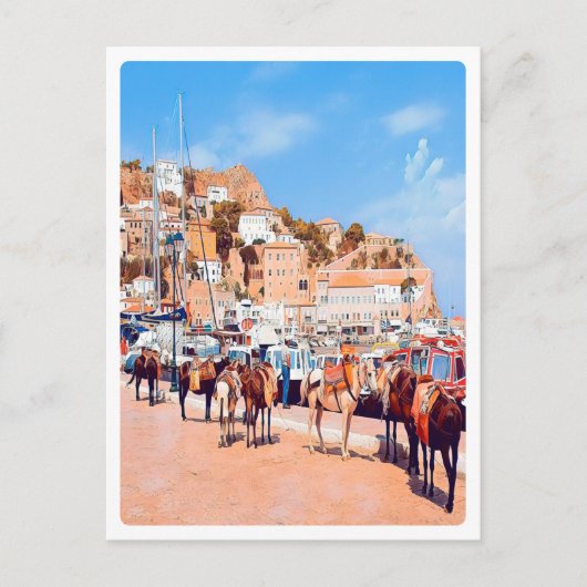 HYDRA - muilkorven in de haven Briefkaart (Voorkant)