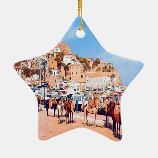 HYDRA - muilkorven in de haven Keramisch Ornament (Achterkant)