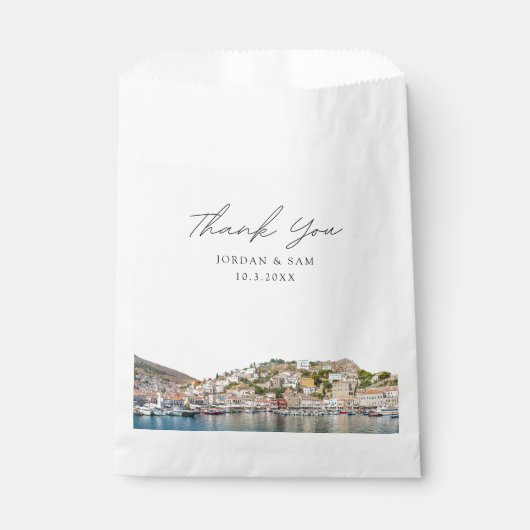 Hydra trouwfoto gepersonaliseerd Griekenland Bedankzakje (Voorkant)