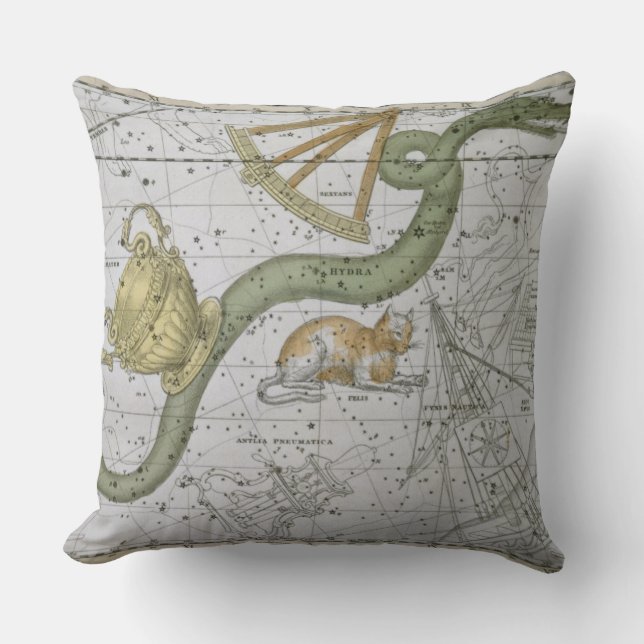 Hydra, van 'A Celestial Atlas', pub. in 1822 (kol. Kussen (Voorkant)