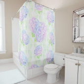 Hydrang in Waterverf bloemen en bladeren Douchegordijn (In situ)