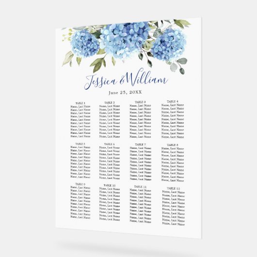 Hydrangea 12 Tafels Zitplaatsen GRAFIEK Acryl Teke Acryl Bord (Hoek)