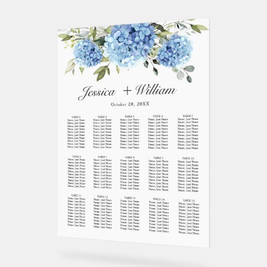 Hydrangea 15 Tafels Zitplaatsen GRAFIEK Acryl Teke Acryl Bord (Hoek)