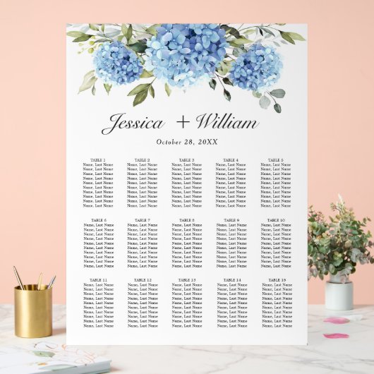 Hydrangea 15 Tafels Zitplaatsen GRAFIEK Acryl Teke Acryl Bord (Huwelijk)