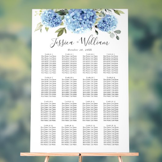 Hydrangea 16 Tafels Zitplaatsen GRAFIEK Acryl Teke Bord (Neutraal)