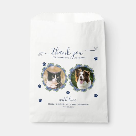 Hydrangea 2 foto aangepaste huisdier bruiloft trak bedankzakje (Voorkant)