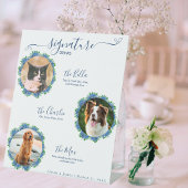 Hydrangea 3 Foto Signature Drink Sign Wedding Pet Reclamebord Met Voetstuk