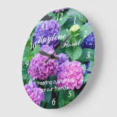 Hydrangea 4511 Klok- aanpassen of personaliseren Grote Klok (Hoek)