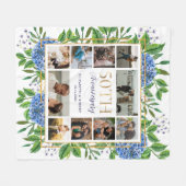 Hydrangea 50e verjaardag aangepaste foto-collage fleece deken (Voorkant (Horizontaal))