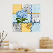 Hydrangea Aangepast Lijst Blauw geel Poster (Keuken)