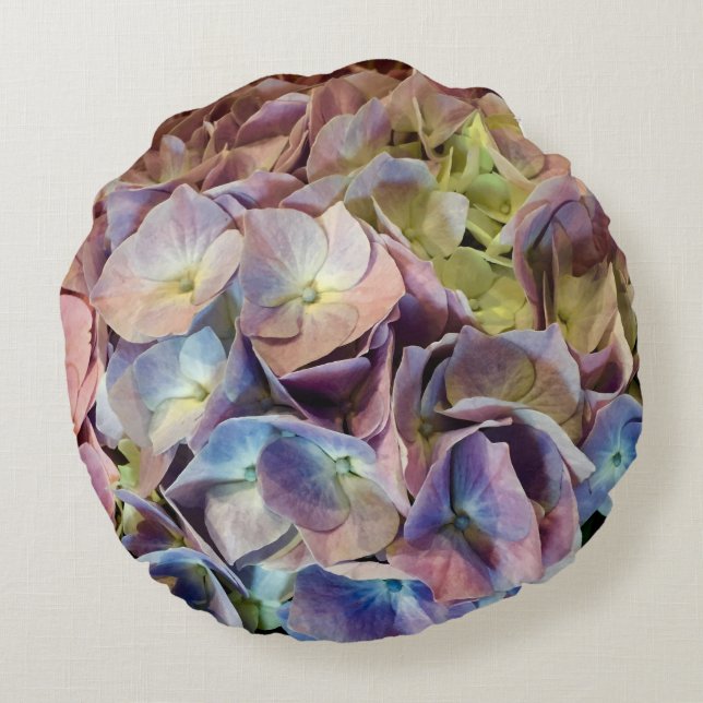 Hydrangea Accent Pillow Rond Kussen (Achterkant)