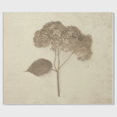 Hydrangea Antiek Sepia Rustic Floral Cadeaupapier (Vlak)