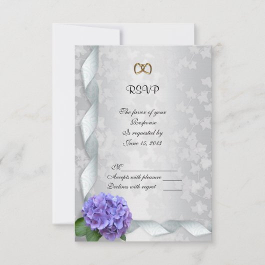 Hydrangea antwoordkaart RSVP kaartje (Voorkant)