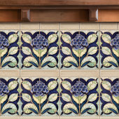 Hydrangea Art Deco Bloemenwand Decor Art Nouveau Tegeltje