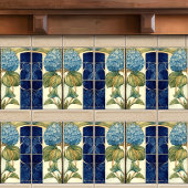 Hydrangea Art Deco Bloemenwand Decor Art Nouveau Tegeltje