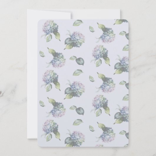 Hydrangea Art Pastels Bridal Shower Kaart (Achterkant)