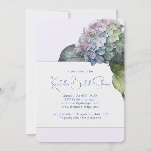 Hydrangea Art Pastels Bridal Shower Kaart (Voorkant)
