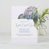 Hydrangea Art Pastels Bruiloft Uitnodiging (Staand voorkant)